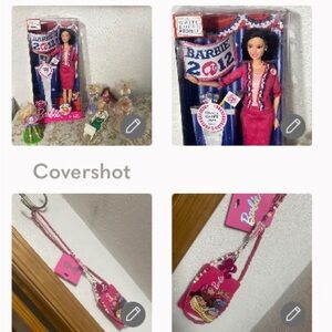 Barbie Doll+6p Ornament/keychains+Lanyard 17”Photo Necklace